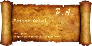 Petter Ariel névjegykártya